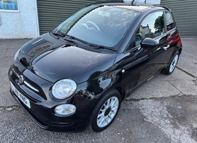 2018 FIAT 500 POP STAR S-A 1.2 PETROL AUTO 3 DOOR HATCH IN BLACK.